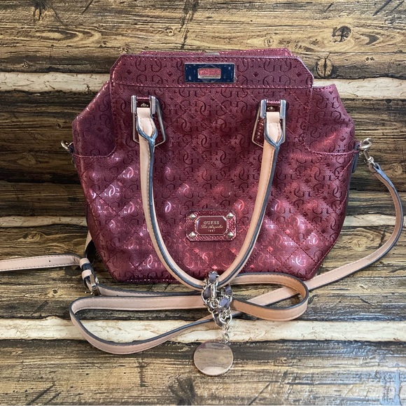 Guess crossbody/shoulder/ handbag maroon red - Picture 3 of 15
